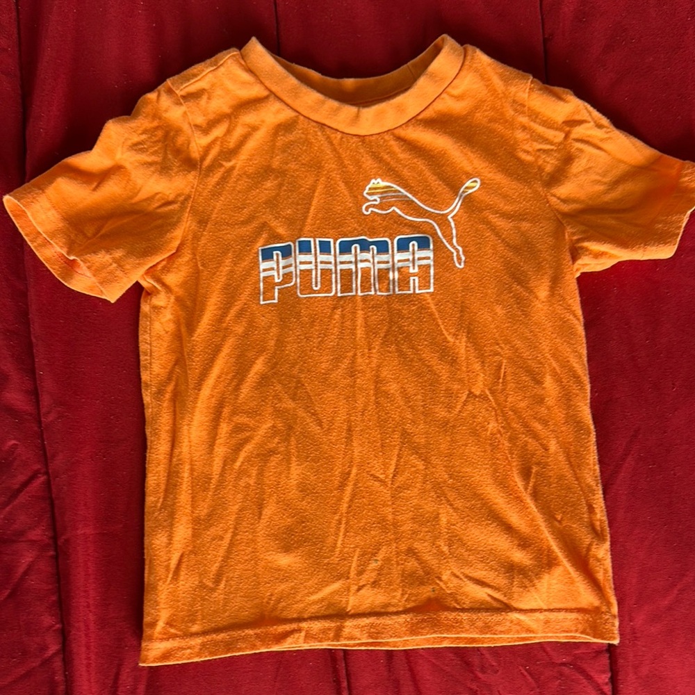 Puma Orange Short Sleeve Tee Vibrant Casual Style